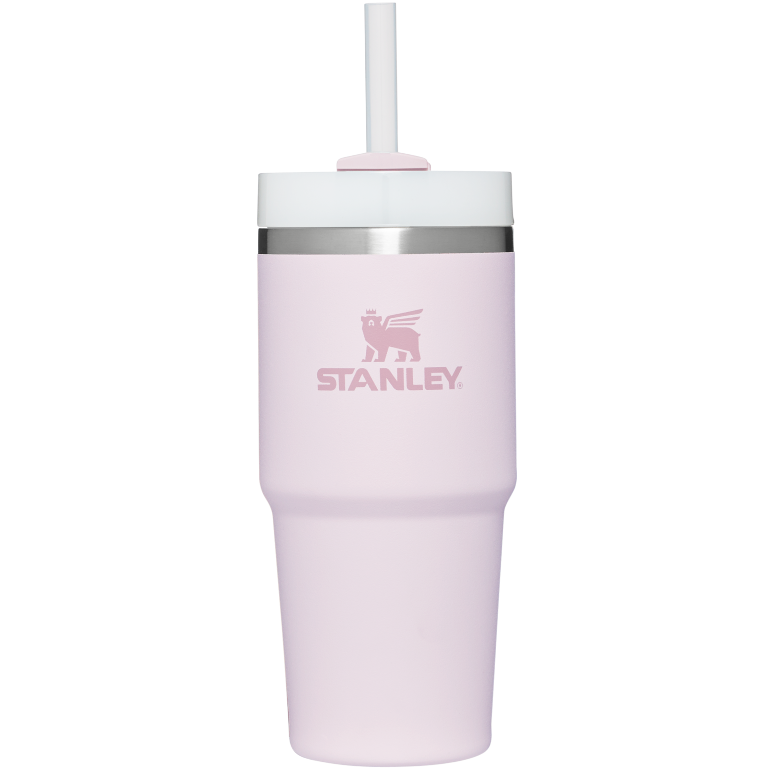 Splash-Resistant FlowState The Quencher H2.0 Flowstate Tumbler  | Stanley Create D329E - Double-Wall Vacuum Insulated Travel Tumbler with Straw Detail