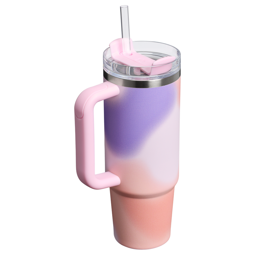Splash-Resistant FlowState The Quencher H2.0 Flowstate Tumbler D051L - Double-Wall Vacuum Insulated Travel Tumbler with Straw Detail