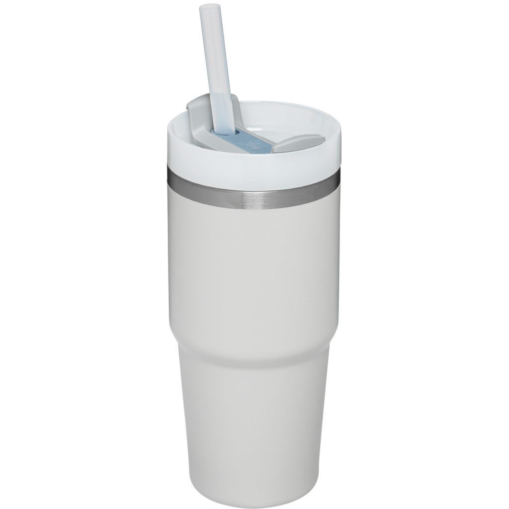 Splash-Resistant FlowState The Quencher H2.0 Flowstate Tumbler  | Stanley Create D329E - Double-Wall Vacuum Insulated Travel Tumbler with Straw Detail
