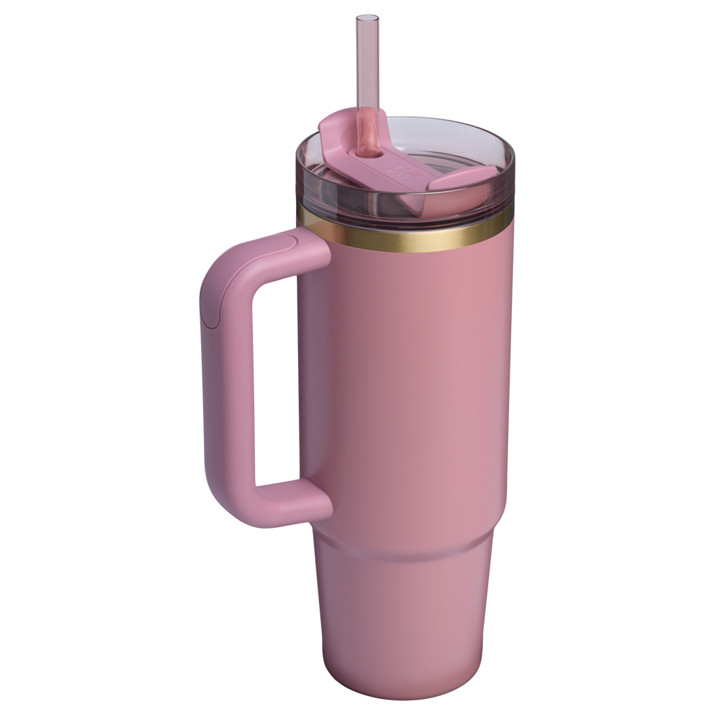 Splash-Resistant FlowState The Quencher H2.0 Flowstate Tumbler D051L - Double-Wall Vacuum Insulated Travel Tumbler with Straw Detail