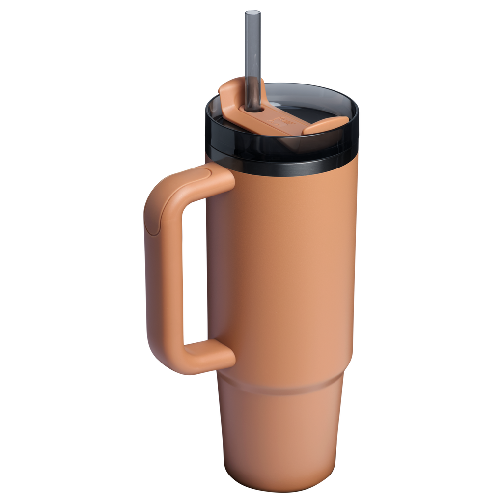 Splash-Resistant FlowState The Quencher H2.0 Flowstate Tumbler D051L - Double-Wall Vacuum Insulated Travel Tumbler with Straw Detail