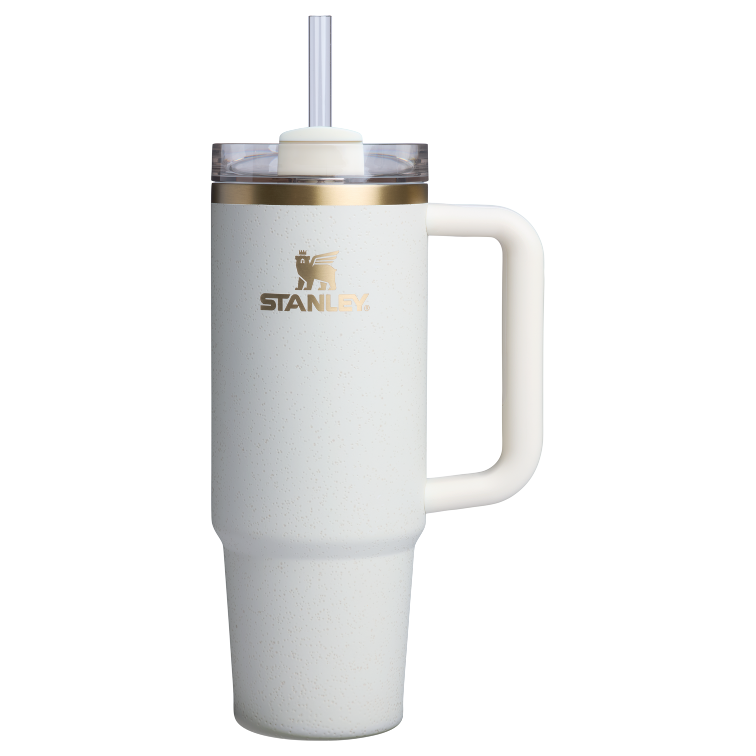 Splash-Resistant FlowState The Quencher H2.0 Flowstate Tumbler D051L - Double-Wall Vacuum Insulated Travel Tumbler with Straw - Cream Moon