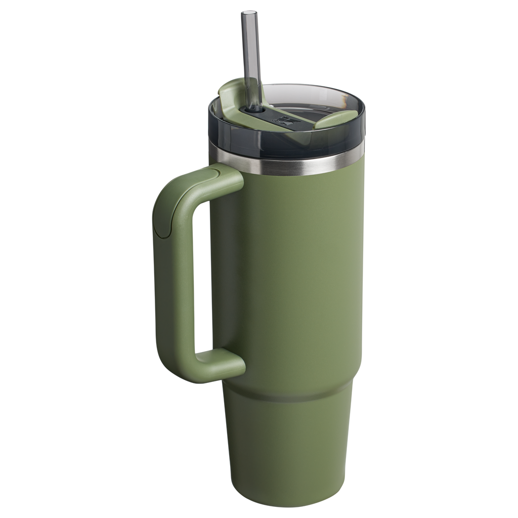 Splash-Resistant FlowState The Quencher H2.0 Flowstate Tumbler D051L - Double-Wall Vacuum Insulated Travel Tumbler with Straw Detail