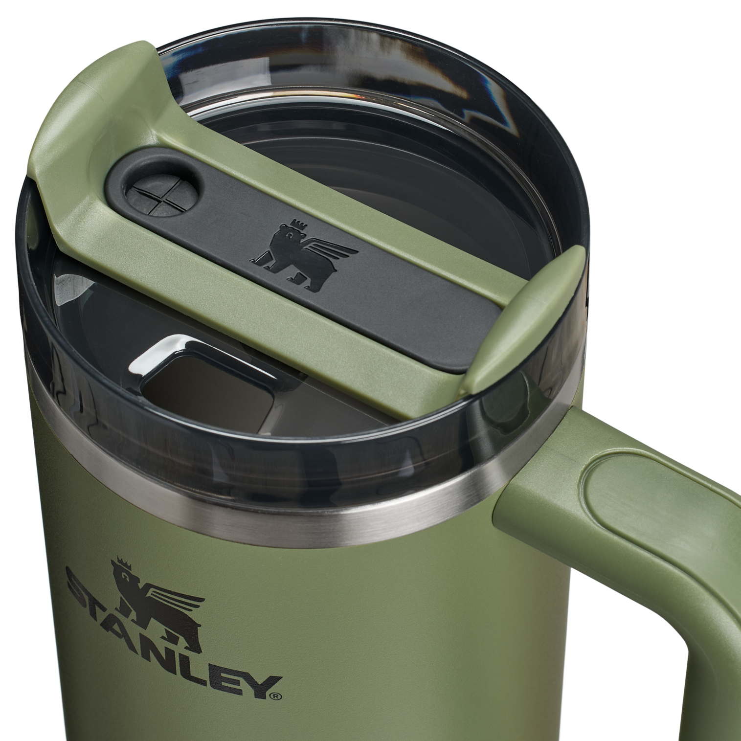 Double-Wall Vacuum The Quencher H2.0 Flowstate Tumbler | Stanley Create D331C - FlowState 3-Position Lid Insulated Travel Mug Detail