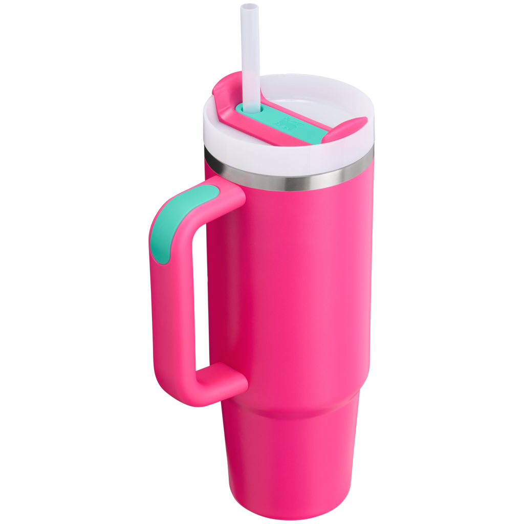Splash-Resistant FlowState The Quencher H2.0 Flowstate Tumbler D051L - Double-Wall Vacuum Insulated Travel Tumbler with Straw Detail