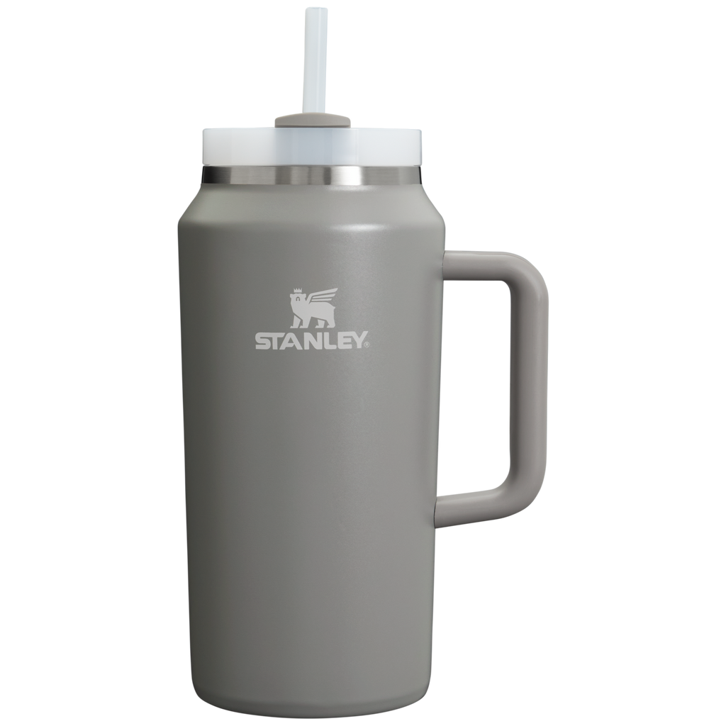 Splash-Resistant FlowState The Quencher H2.0 Flowstate Tumbler D365U - Double-Wall Vacuum Insulated Travel Tumbler with Straw - Stone