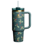 Car-Cup Friendly The Cheers & Cheer Quencher H2.0 Flowstate Tumbler D189S - Premium Stainless Steel Straw Cup for All-Day Hydration - Holiday Botanical