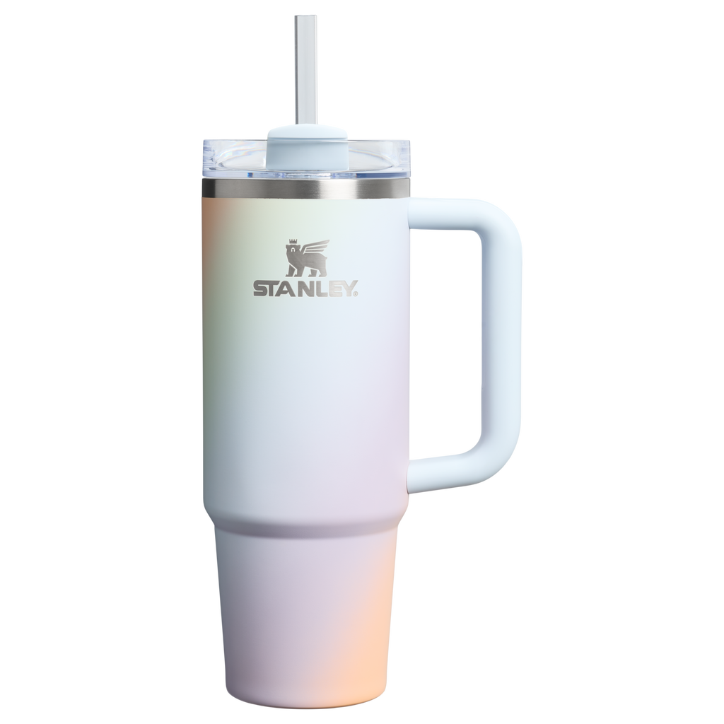 Splash-Resistant FlowState The Quencher H2.0 Flowstate Tumbler D051L - Double-Wall Vacuum Insulated Travel Tumbler with Straw - Sunrise Spiral