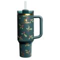 Insulated Travel The Cheers & Cheer Quencher H2.0 Flowstate Tumbler D188Q - 40oz Large Capacity Car-Cup Friendly Quencher - Holiday Botanical