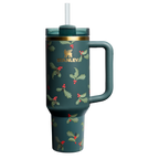 Insulated Travel The Cheers & Cheer Quencher H2.0 Flowstate Tumbler D188Q - 40oz Large Capacity Car-Cup Friendly Quencher - Holiday Botanical