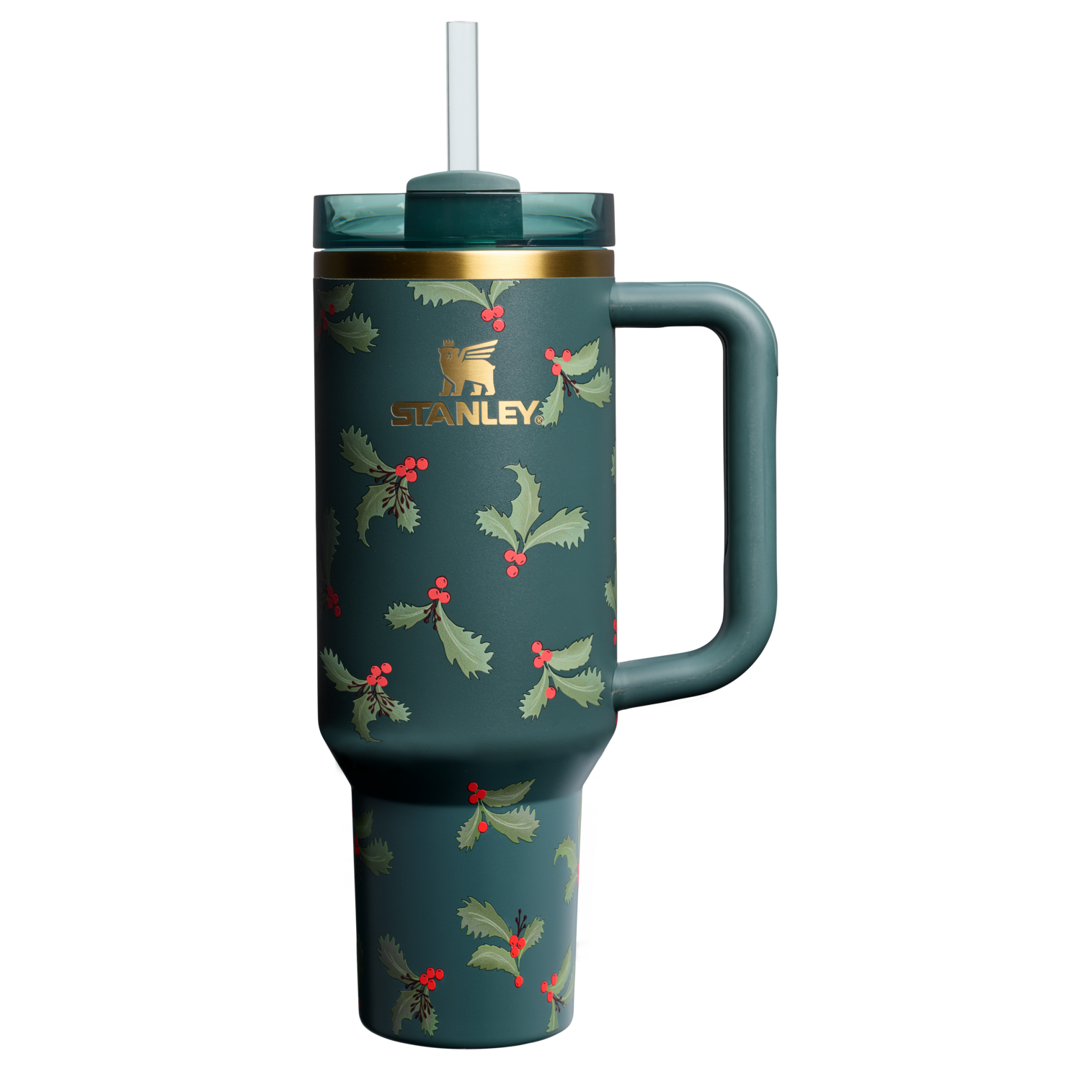 Insulated Travel The Cheers & Cheer Quencher H2.0 Flowstate Tumbler D188Q - 40oz Large Capacity Car-Cup Friendly Quencher - Holiday Botanical