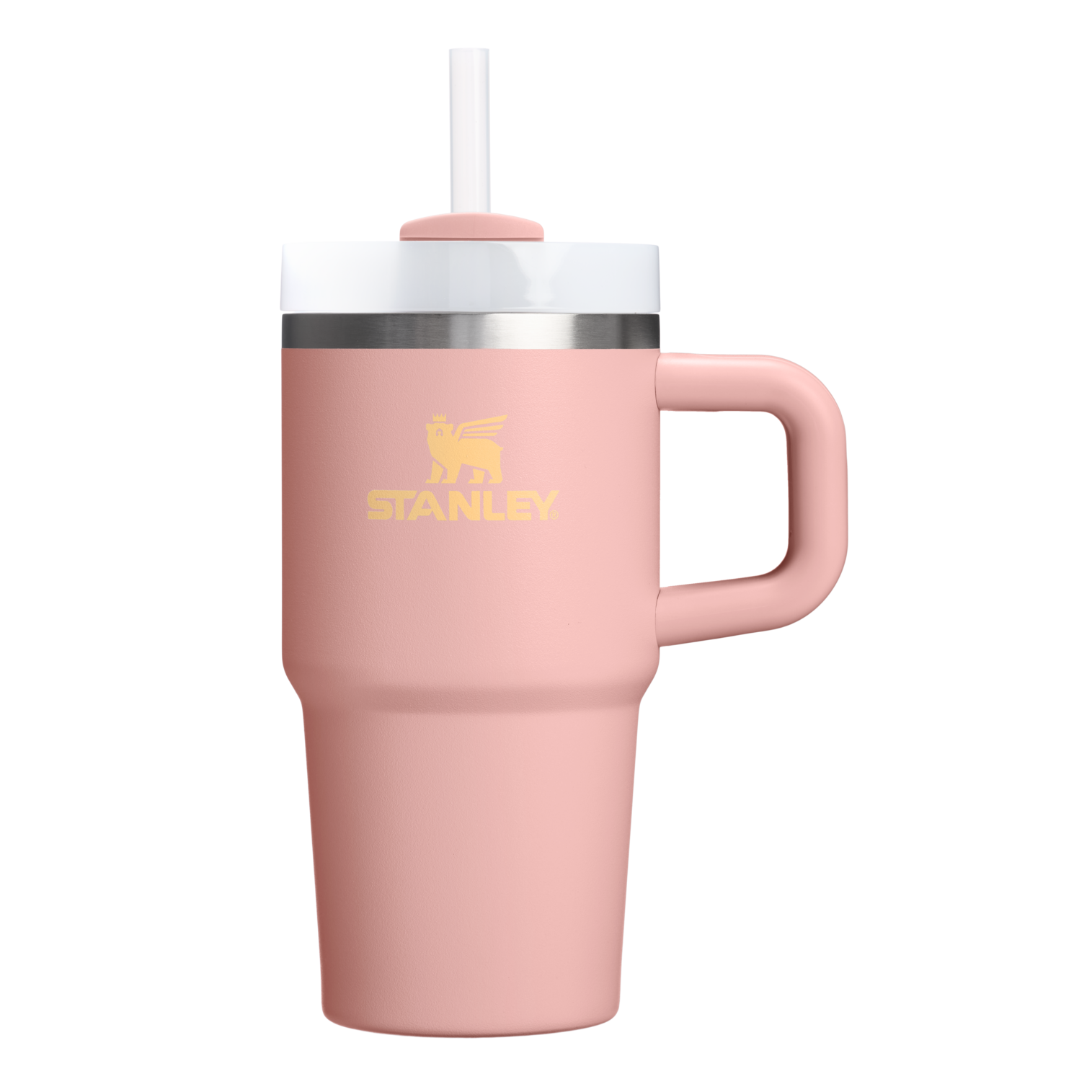 Splash-Resistant FlowState The Quencher H2.O Flowstate Tumbler | Stanley Create D274S - 40oz Large Capacity Car-Cup Friendly Quencher - Peach Rose