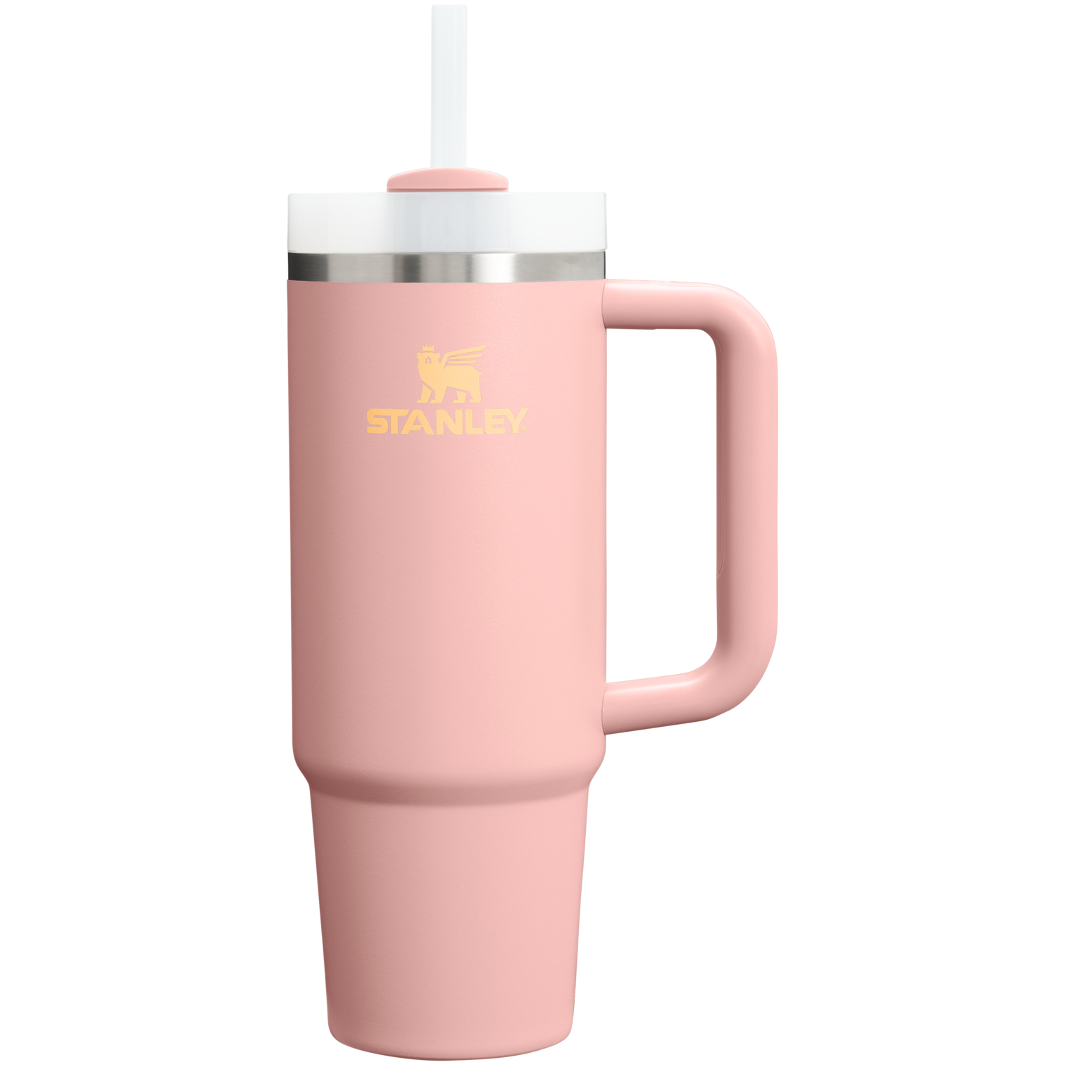 Double-Wall Vacuum The Quencher H2.0 Flowstate Tumbler | Stanley Create D331C - FlowState 3-Position Lid Insulated Travel Mug - Peach Rose