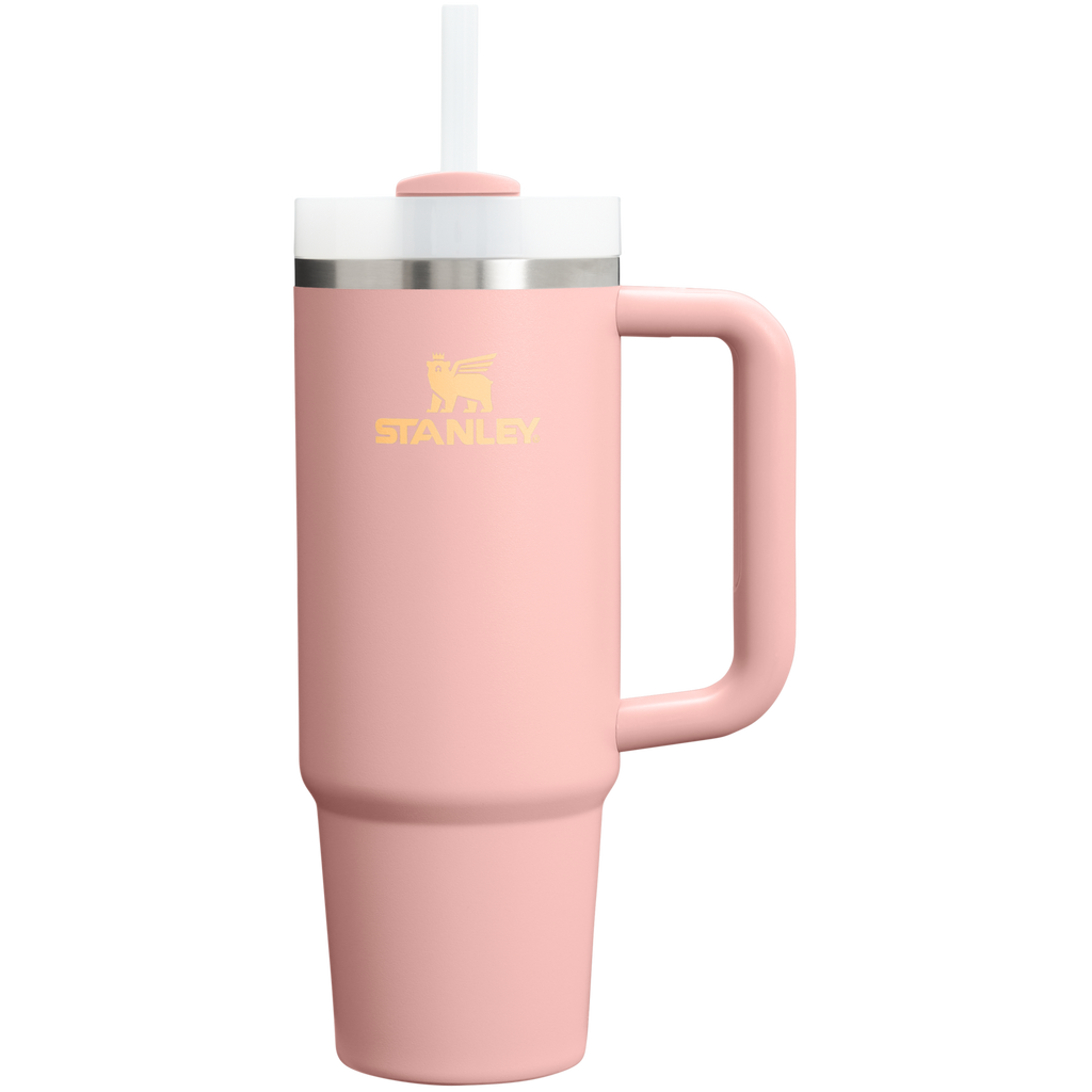 Splash-Resistant FlowState The Quencher H2.0 Flowstate Tumbler D051L - Double-Wall Vacuum Insulated Travel Tumbler with Straw - Peach Rose