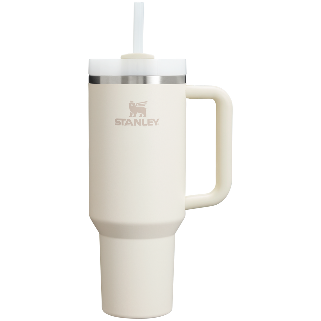 Double-Wall Vacuum The Quencher H2.0 Flowstate Tumbler  | Stanley Create D332L - Premium Stainless Steel Straw Cup for All-Day Hydration - Cream 2.0