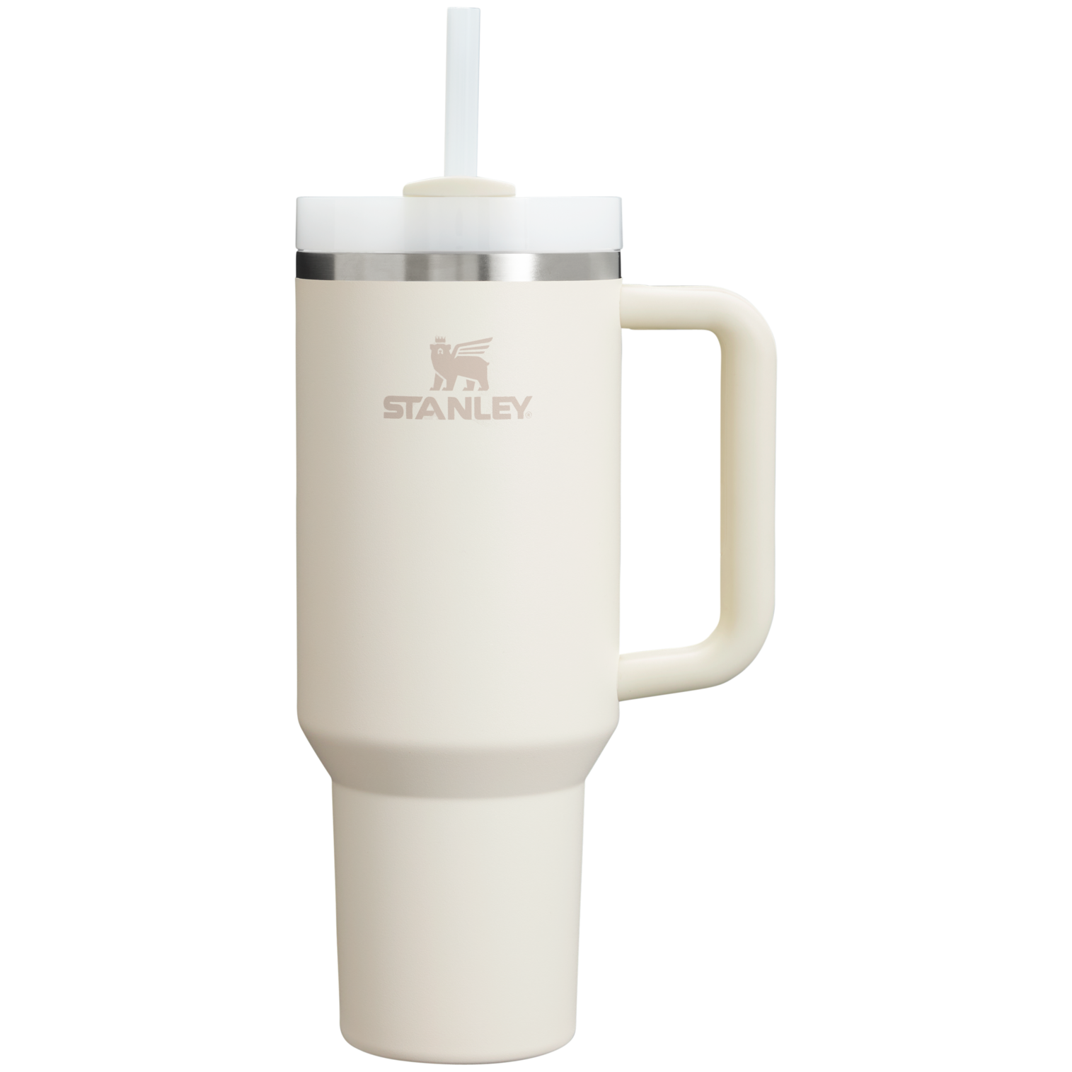 Double-Wall Vacuum The Quencher H2.0 Flowstate Tumbler  | Stanley Create D332L - Premium Stainless Steel Straw Cup for All-Day Hydration - Cream 2.0
