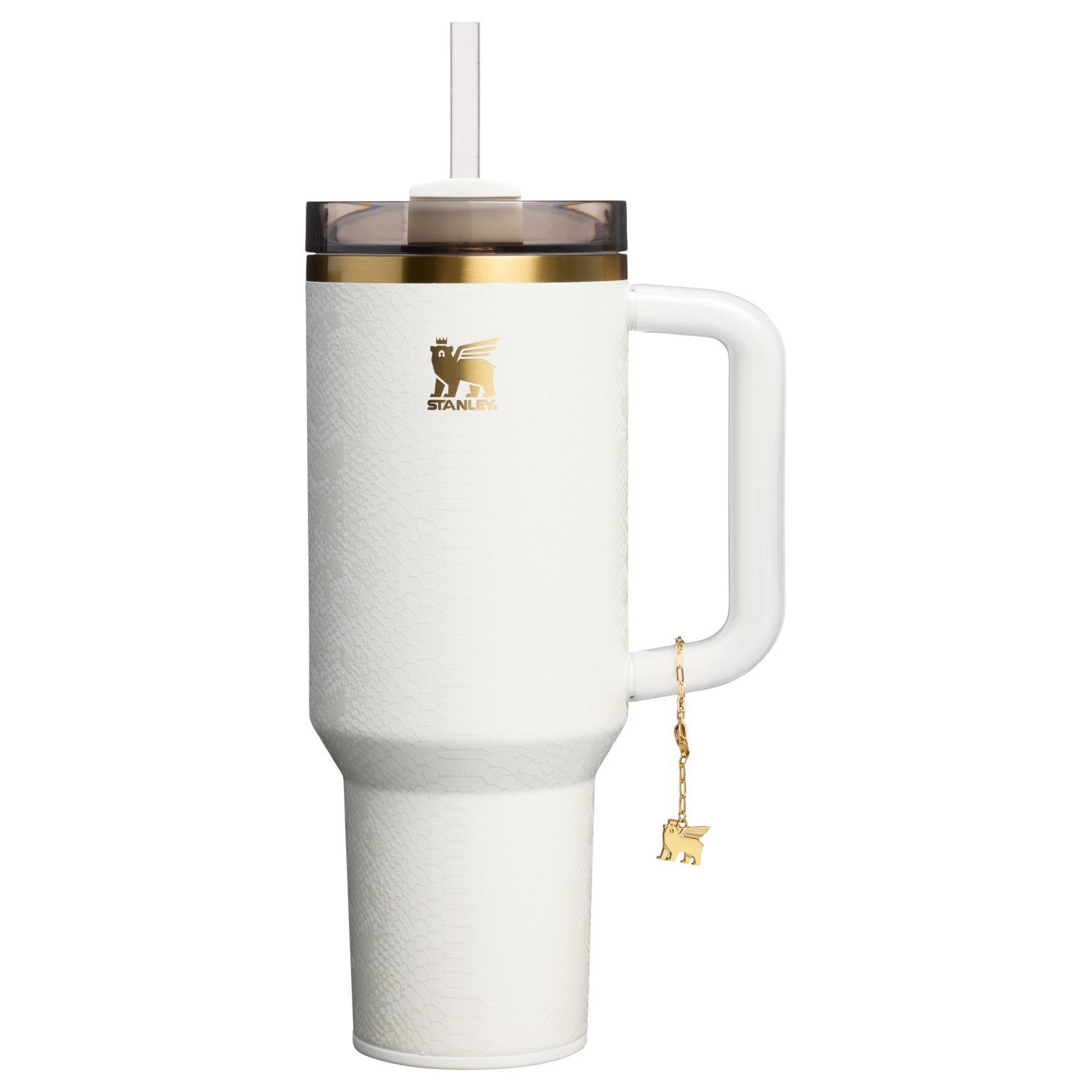 Double-Wall Vacuum The Quencher Luxe H2.0 Flowstate Tumbler D170A - Premium Stainless Steel Straw Cup for All-Day Hydration - Pale Stone Snakeskin