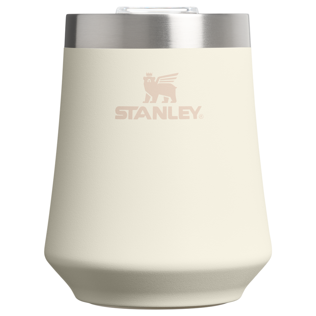 Premium Matte The Reserve Wine Tumbler D125V - Premium Insulated Egg-Shaped Wine Glass for Outdoors - Cream