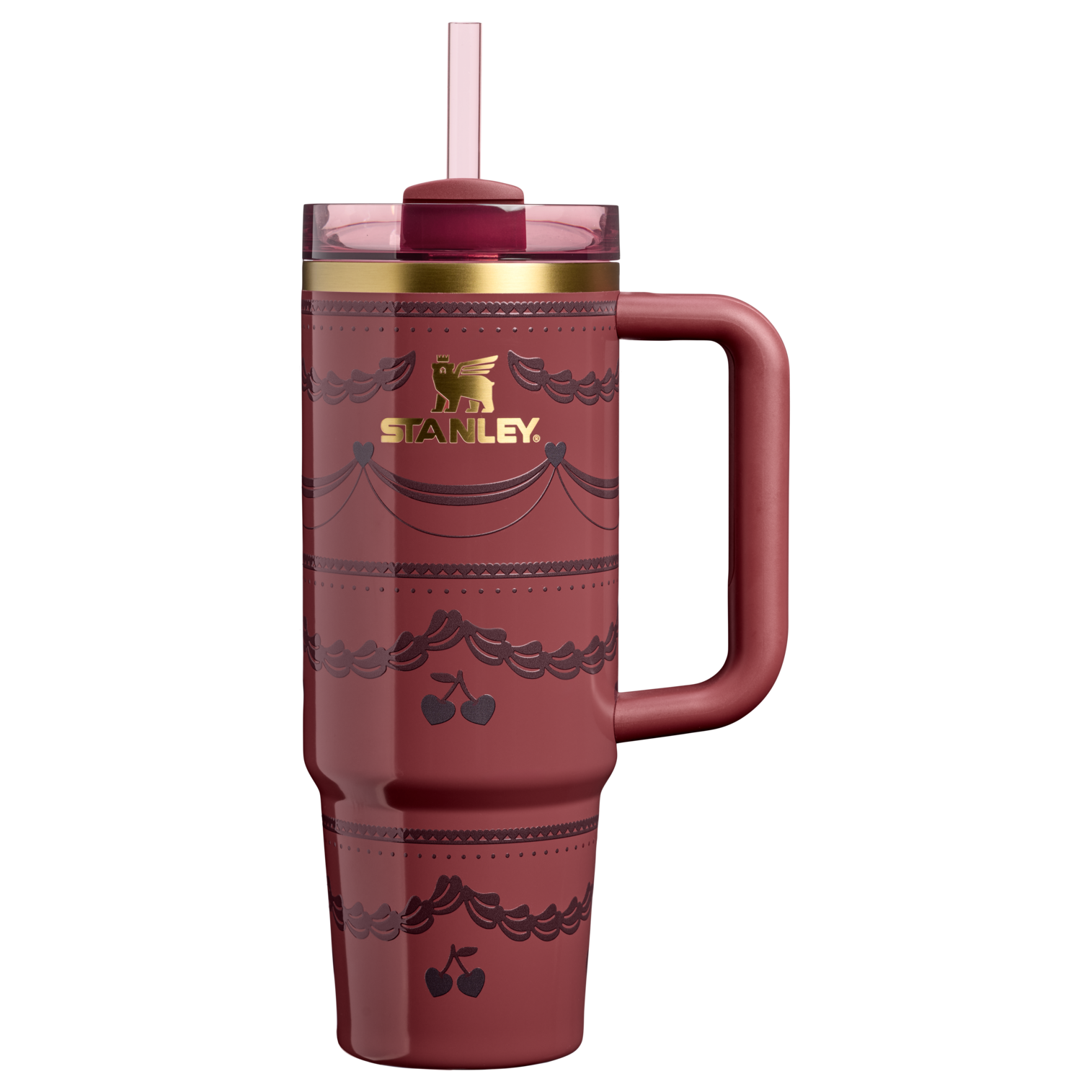 Splash-Resistant FlowState The Valentine’s Day Quencher H2.0 Flowstate Tumbler D232U - FlowState 3-Position Lid Insulated Travel Mug - Red Velvet Cake