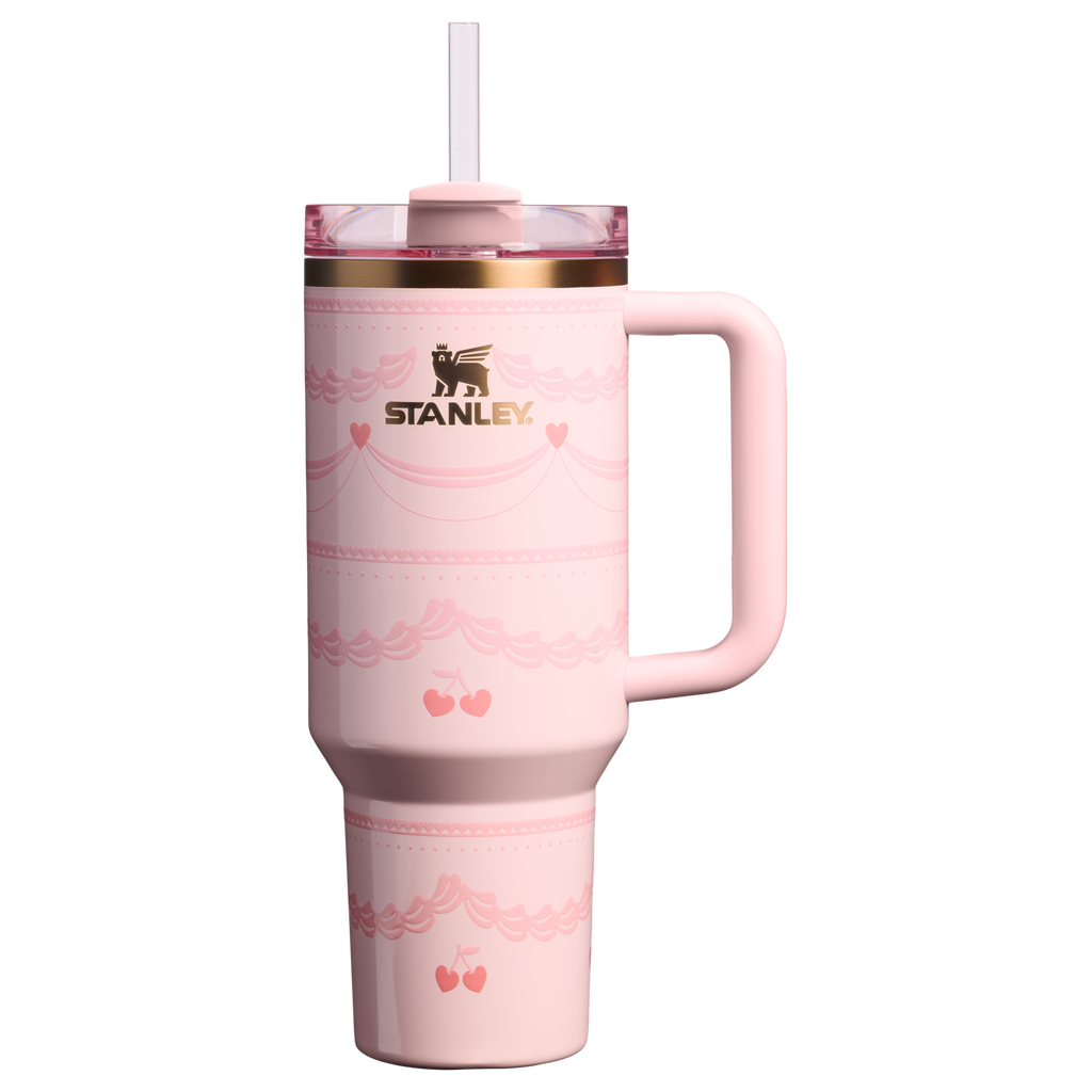 Splash-Resistant FlowState The Valentine’s Day Quencher H2.0 Flowstate Tumbler D231T - 40oz Large Capacity Car-Cup Friendly Quencher - Pink Velvet Cake
