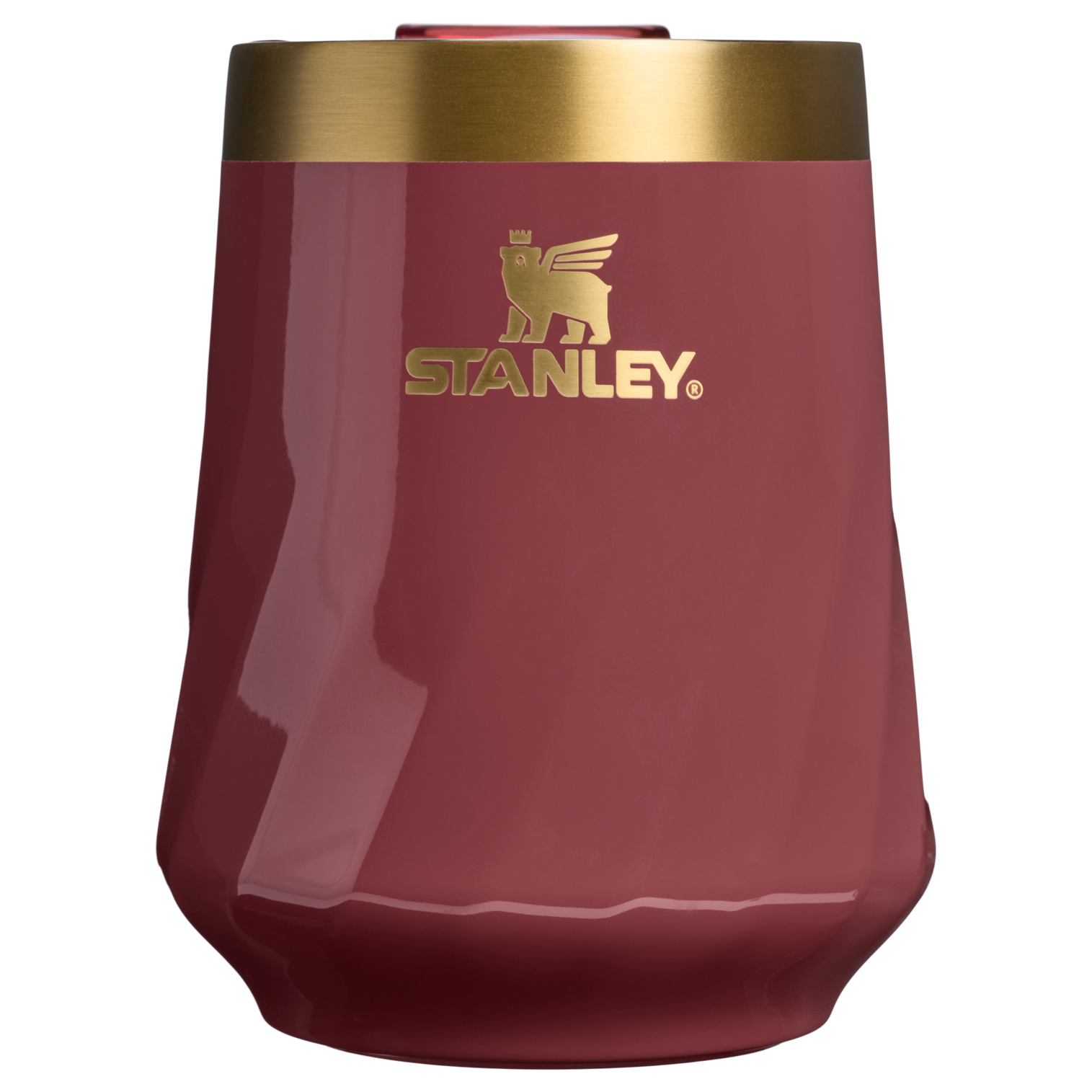 Elegant Stemless The Valentine’s Day Textured Reserve Wine Tumbler D233K - Shatterproof Flavor-Preserving Cocktail Tumbler with Lid - Red Velvet Gloss